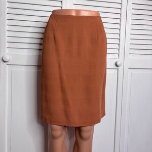 DONNA GRAY Orange Plaid Pencil Skirt Size 8